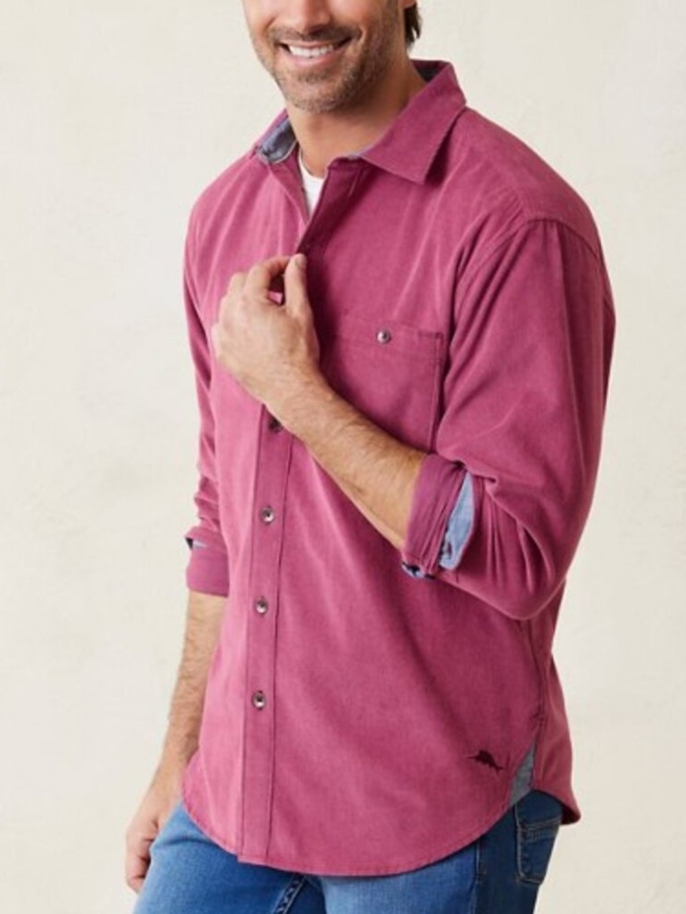 Tommy Bahama Coastline Cord shirt in Pink